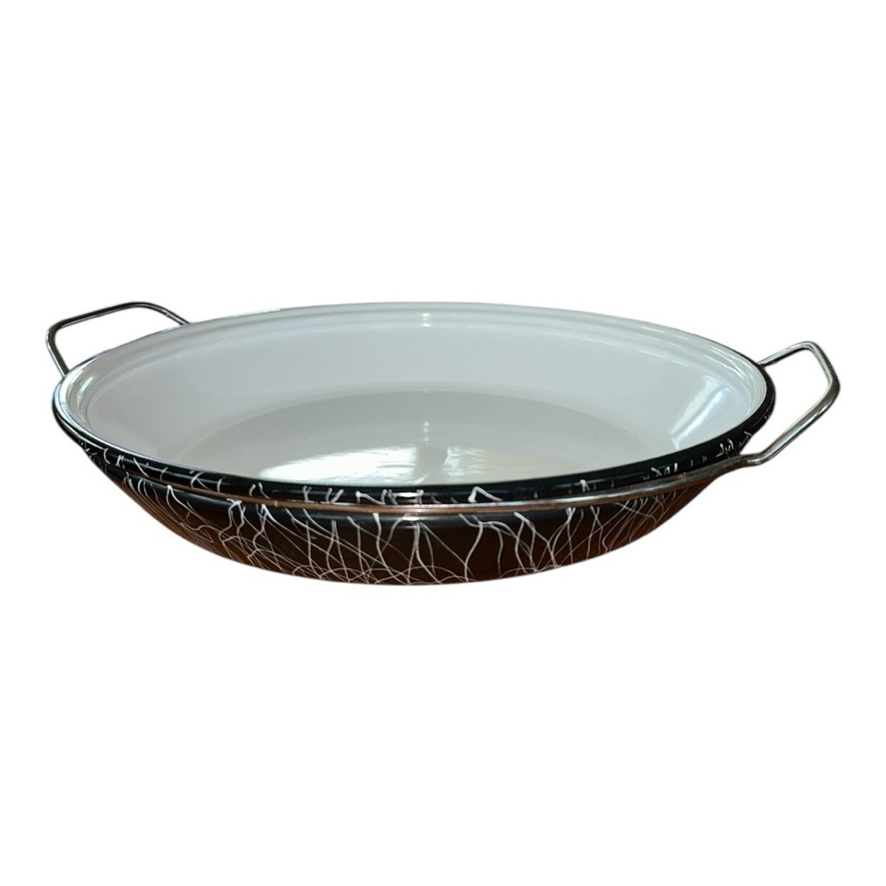 VINTAGE SERENDIPITY COOKER DRIZZLE ENAMEL STEEL PAELLA WOK STEAMER COOKWARE - Picture 8 of 8